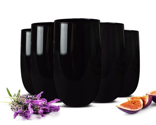 Schwarze trinkgläser 420ml - 6,