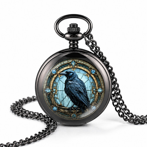 Schwarze taschenuhr mit - schwarze,