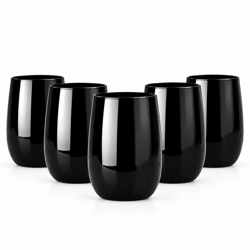 Schwarze trinkgläser 420ml - 6,